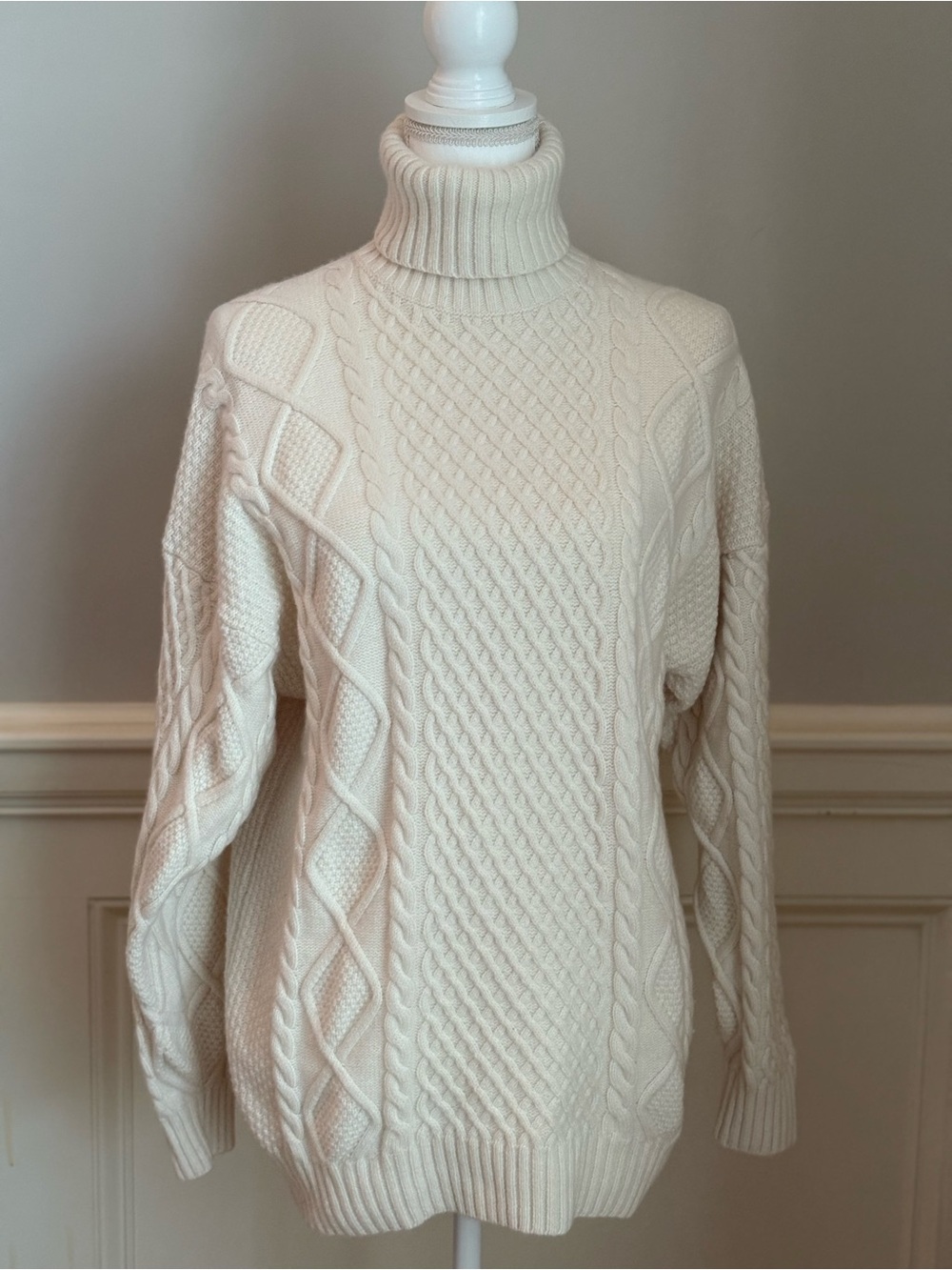 Sunday Best Cream “Peggy” Knit Turtleneck Sweater
